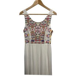 Sundance Embroidered Maxi Dress Boho Festival Sleeveless Women's Size XS